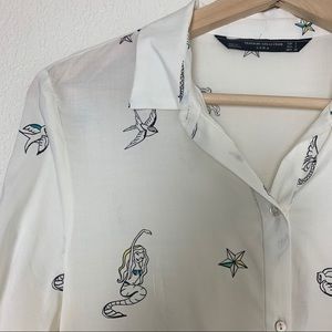 Zara Mermaid Button Up
